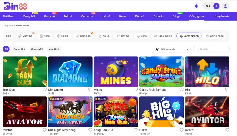 Cẩm Nang Thống Trị Sảnh Game Nhanh Bin88 Săn Lợi Nhuận Khổng Lồ Cho Bạn