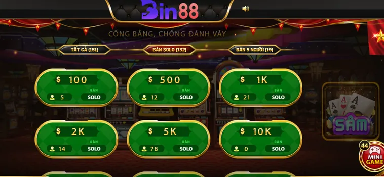 Sâm Lốc Tại Bin88 Sảnh Bài Dân Gian Đột Phá Công Nghệ Săn Hũ Vàng Khủng