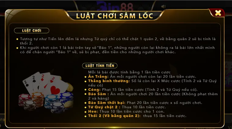 Sâm Lốc Tại Bin88 Sảnh Bài Dân Gian Đột Phá Công Nghệ Săn Hũ Vàng Khủng