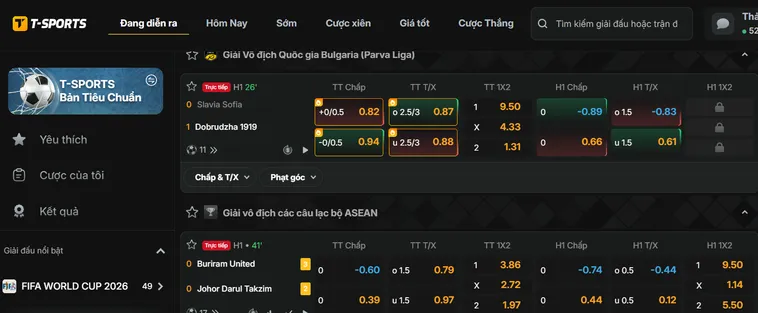 Tuyệt Chiêu Canh Kèo Sảnh Thể Thao T-Sports Tại Bin88 Phát Tài Siêu Tốc