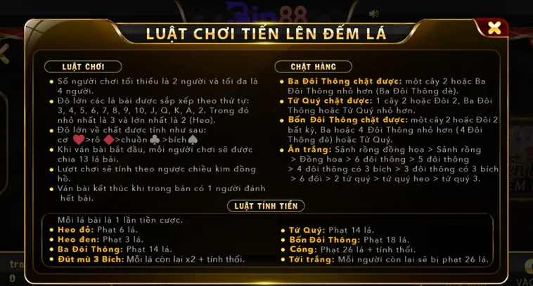 Tuyệt Chiêu Xếp Bài Quét Sạch Bàn Chơi Tại Tiến Lên Đếm Lá Tại Bin88