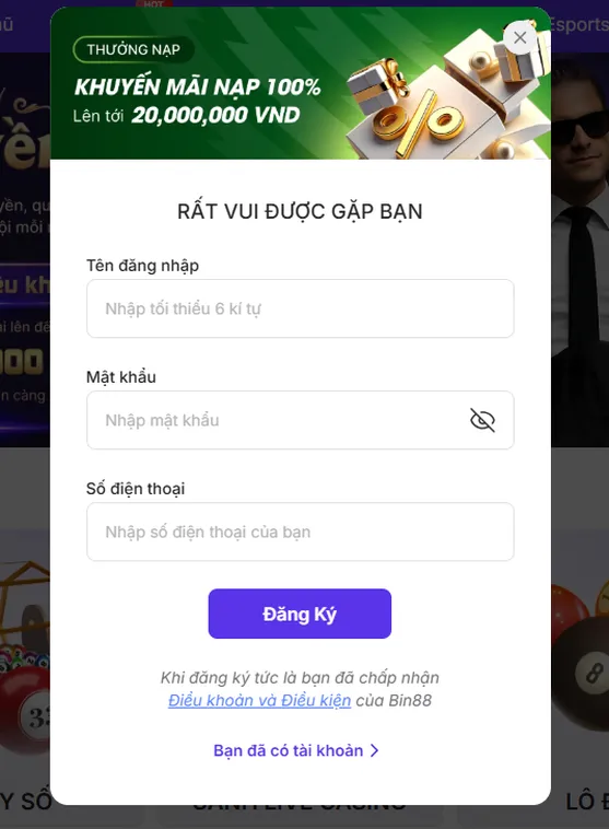 Hướng Dẫn Đăng Đăng Ký Bin88 Nhanh Chóng Trong Ba Phút