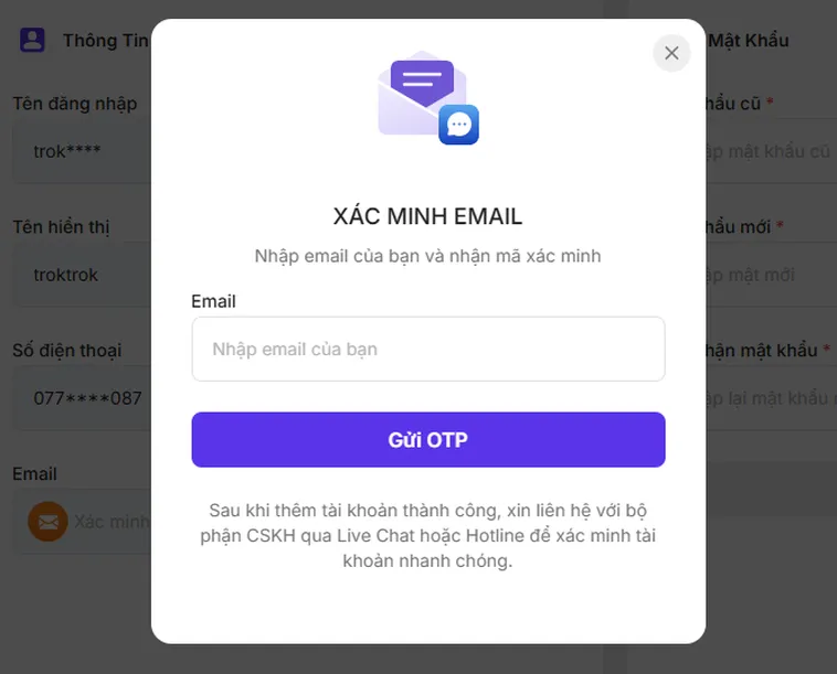 Xác Thực Tài Khoản - Bảo Mật Tài Khoản An Toàn